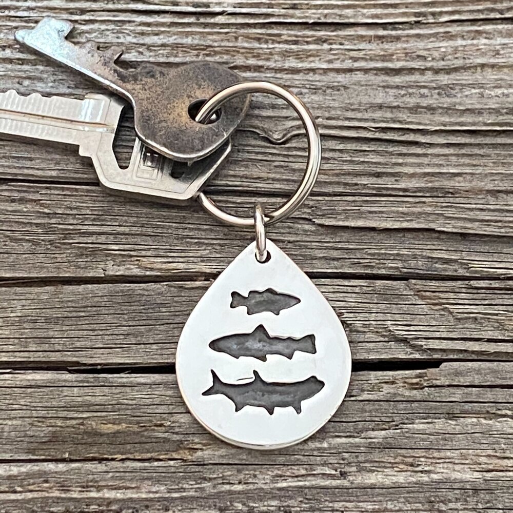 Silver Plated Wave Charms Tiny Key Ring Keychain Jewelry For Key