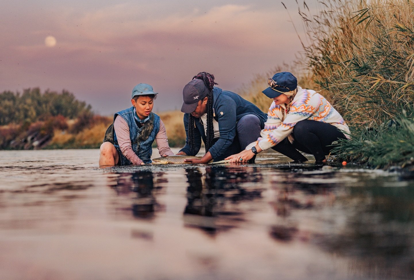 All eyes on a beautiful brown.

📷 Amber Payliss (@thebugparade) 
#keepfishwet #keepemwet #fishing #flyfishing #conservation
