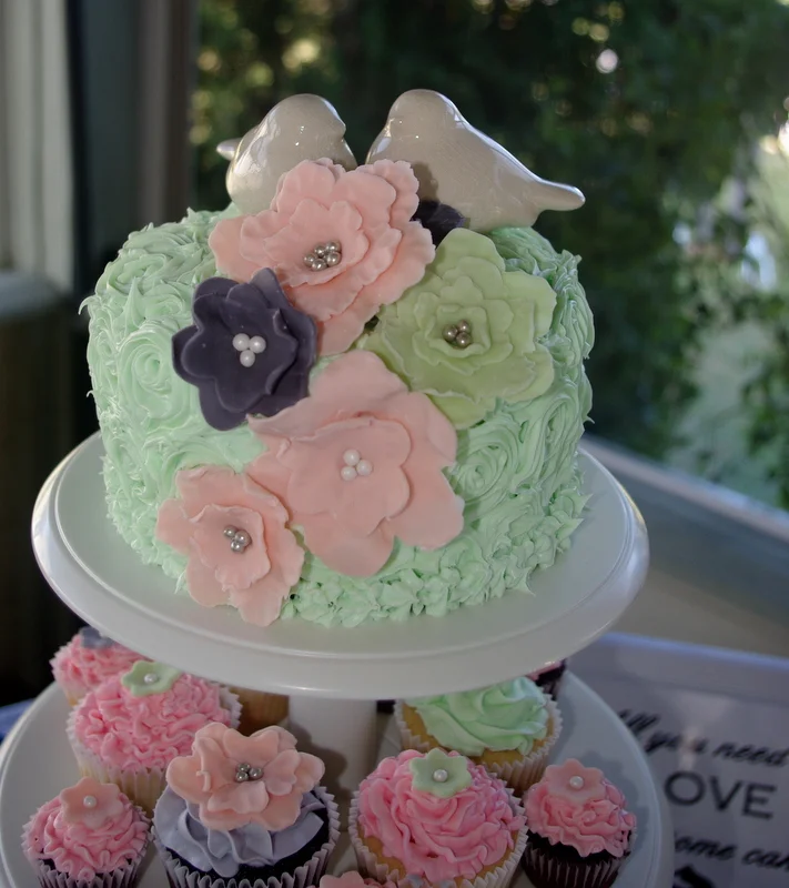 Wedding Cake and Cupcakes
