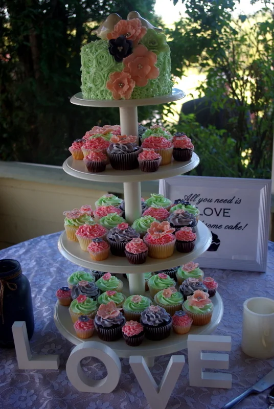 Wedding Cake and Cupcakes