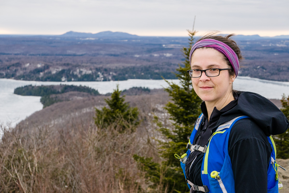 Edith sur le Mont Chauve. Elle est belle ma femme :)