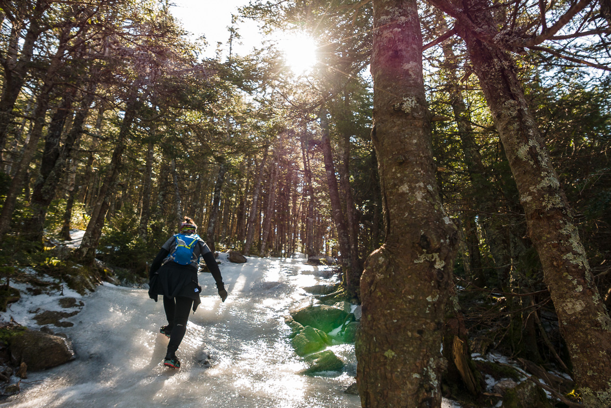 The trail just after the Greenleaf Hut
