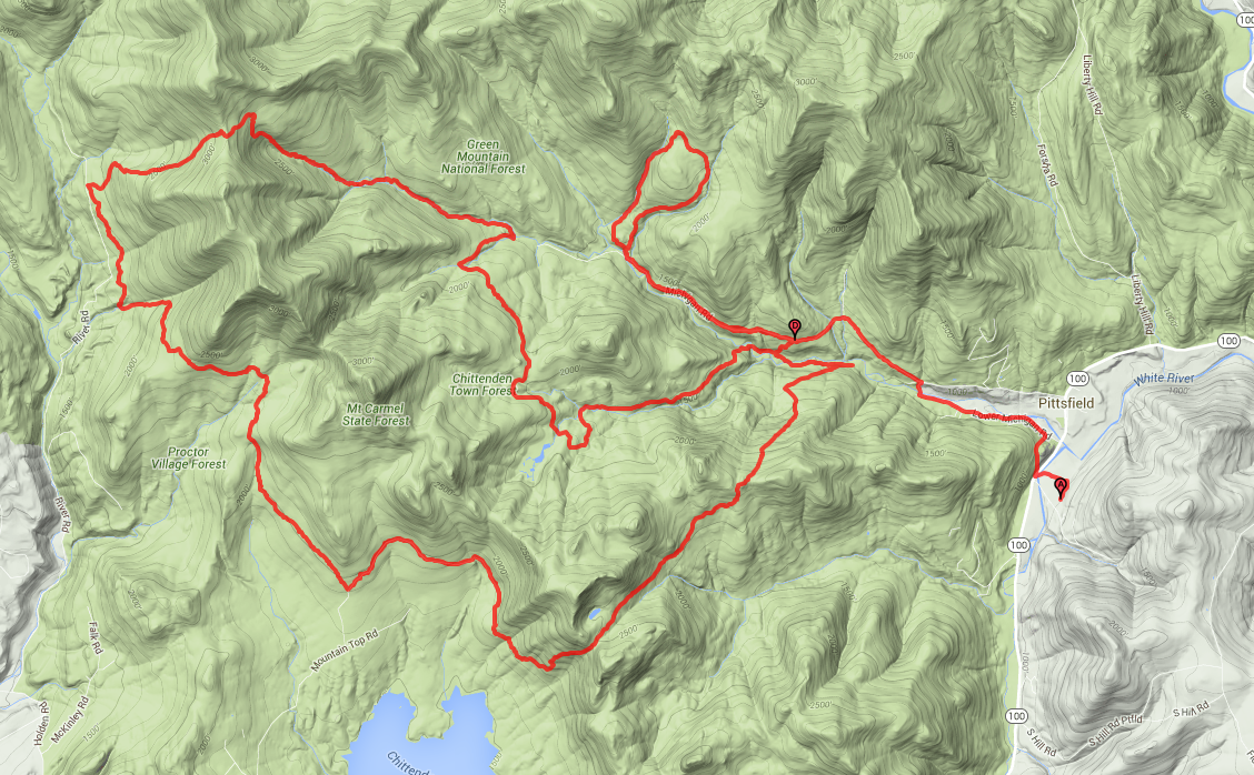 Trajet du Peak Ultra 2016 - 30 Miles