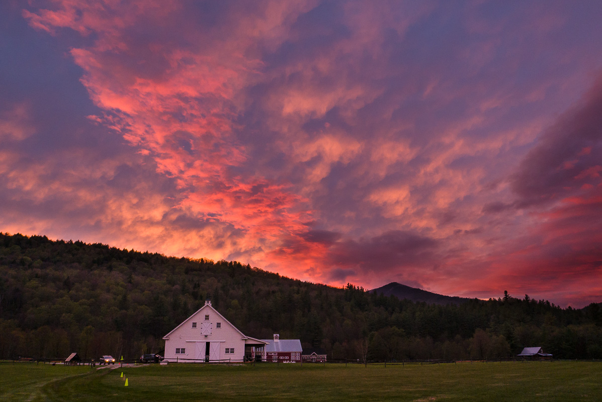 Magnifique coucher de soleil à Pittsfield, VT