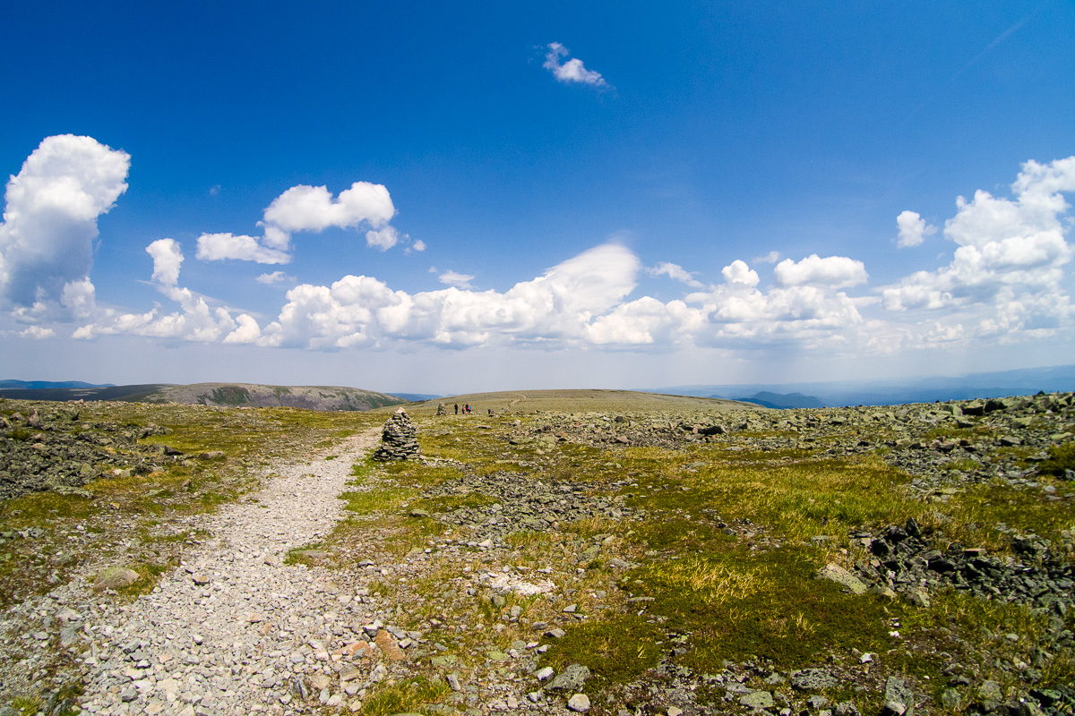 Top of Mount Jacques-Cartier, heading toward the aid station, halfway through the race