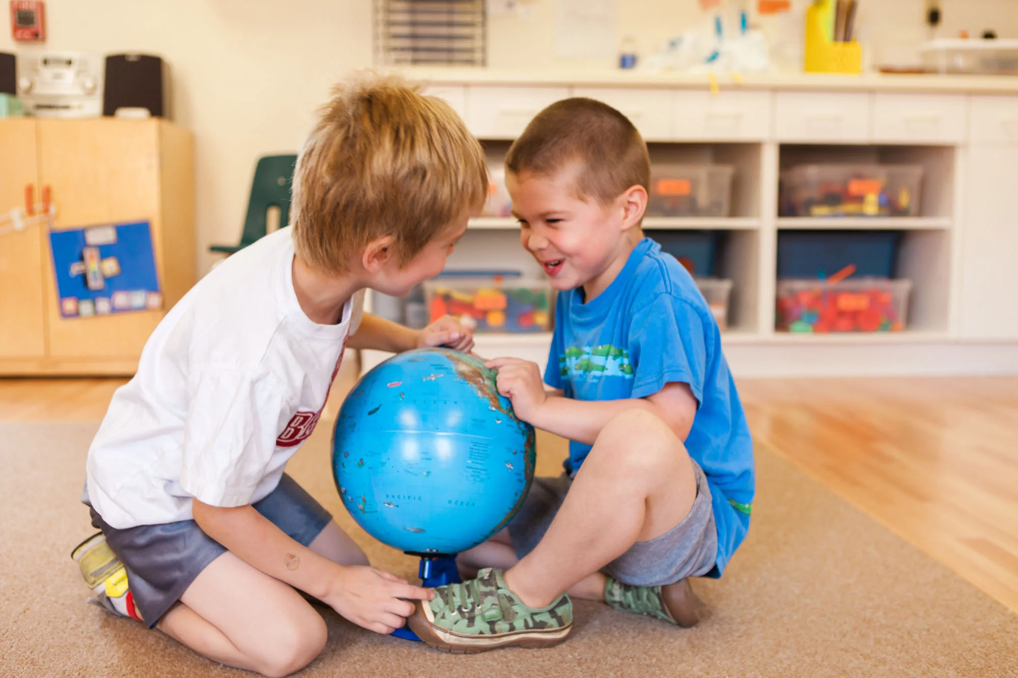 Globe and Puzzle Area in Preschool