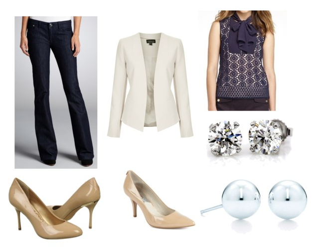 Look 237: Cream Topshop Blazer, Business Casual