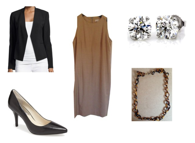 Look 220: Black Buttonless Theory Blazer, Business Professional