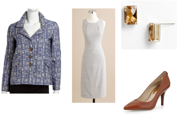 Look 217: Blue PJK Jacquard Blazer, Business Professional