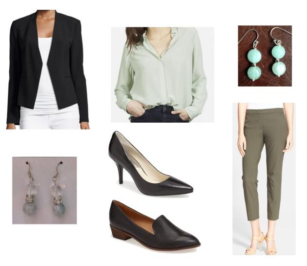 Look 185: Black buttonless Theory Blazer, Business Professional