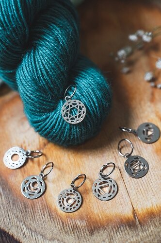 Mindful Sterling Stitch Markers — Starlight Knitting Society