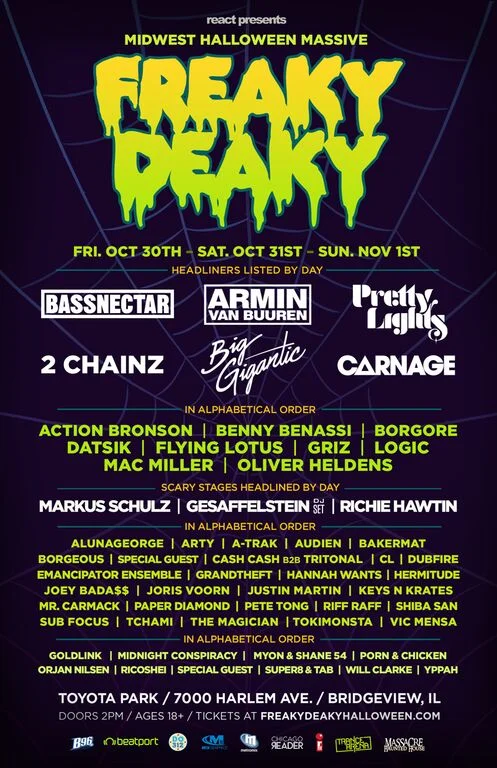 Ticket Giveaway • Freaky Deaky @ Toyota Park 10/30-11/1