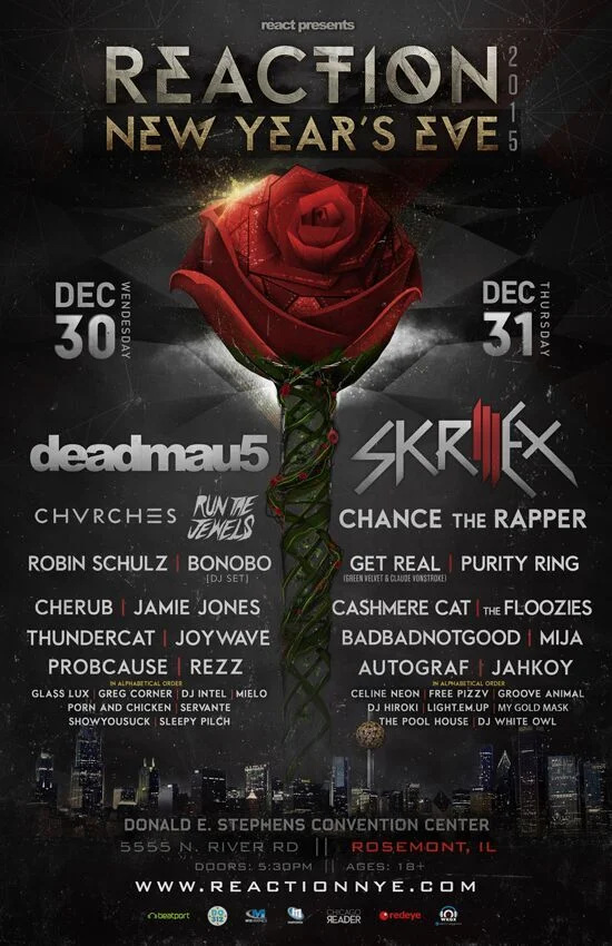 Ticket Giveaway • Reaction NYE @ Donald E. Stevens Convention Center 12/30-12/31