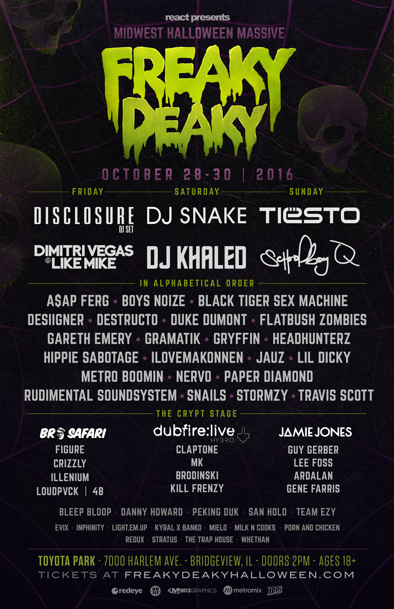 Freaky Deaky Screams 2016 Halloween Weekend Lineup