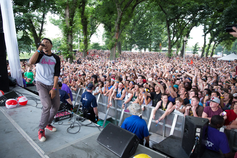 Chance The Rapper at the BMI Stage at Lollapalooza in 2013. Photo by Jack Edinger ( Source )