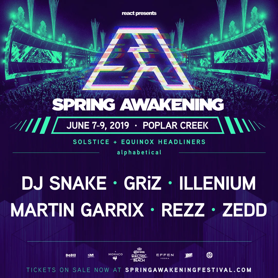 Spring Awakening Music Festival Announces 2019 Headliners DJ Snake, GRiZ, Illenium, Martin Garrix, Rezz and Zedd
