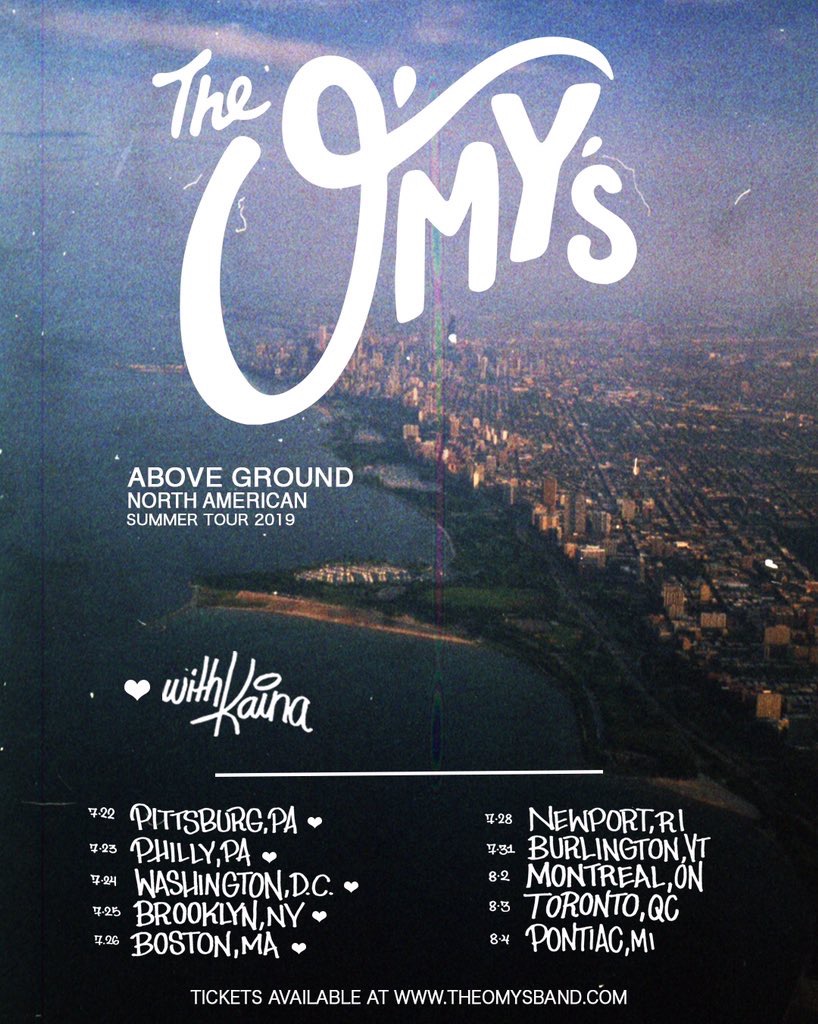 The O'My's and KAINA Announce Above Ground Summer Tour Amid New Singles and Project Release Dates