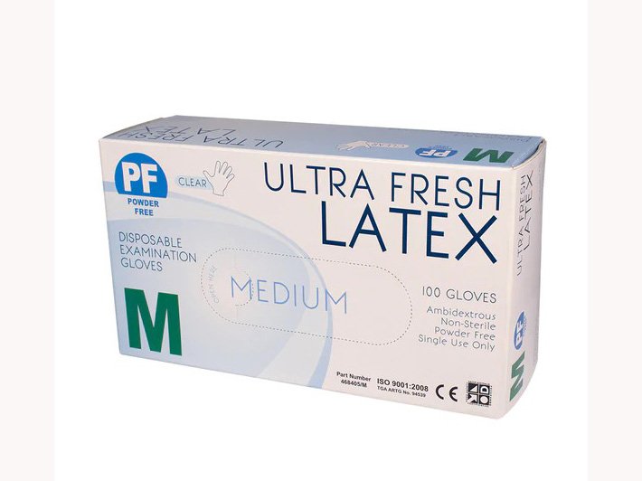 Gloves - Ultra Fresh Latex Powder Free - Medium (Box of 100)