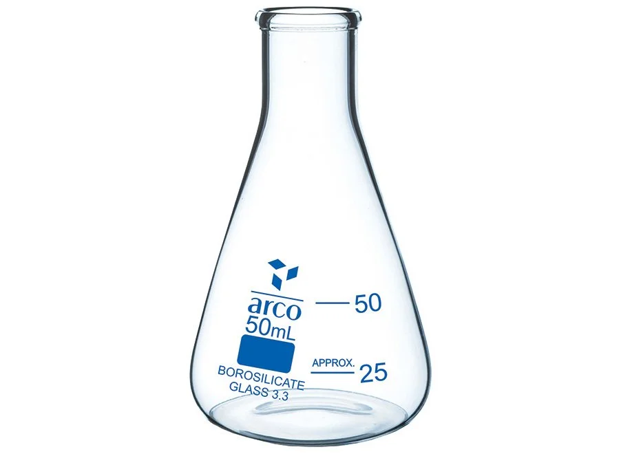 Erlenmeyer Flask - Narrow Mouth - Borosilicate Glass - 50ml