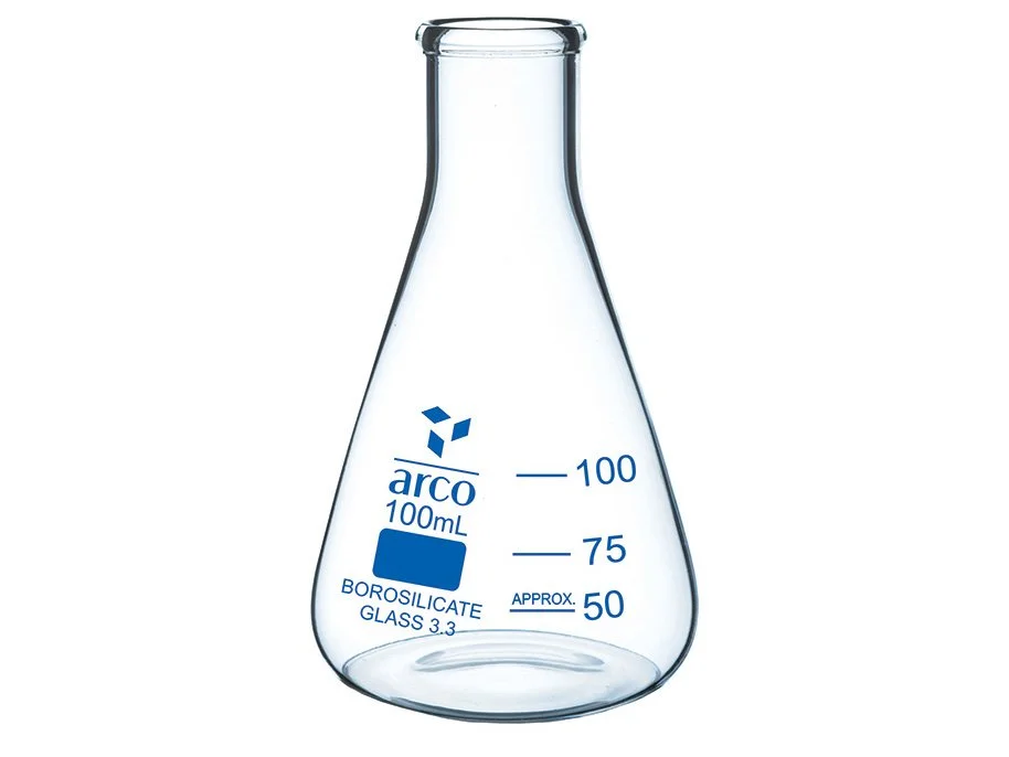 Erlenmeyer Flask - Narrow Mouth - Borosilicate Glass - 100ml