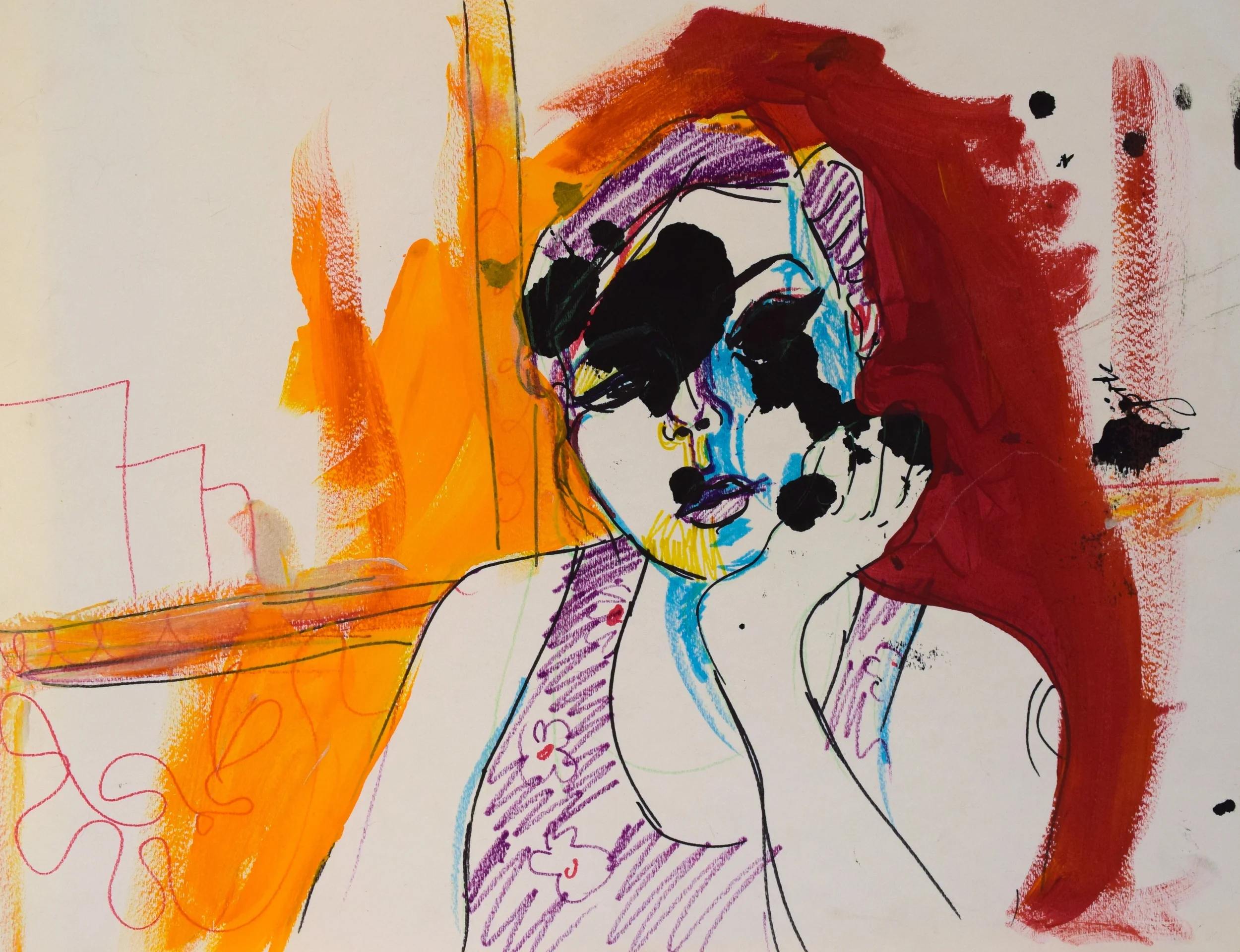 Self-Portrait/Mixed Media on Paper/ 18x24"/ October 2014