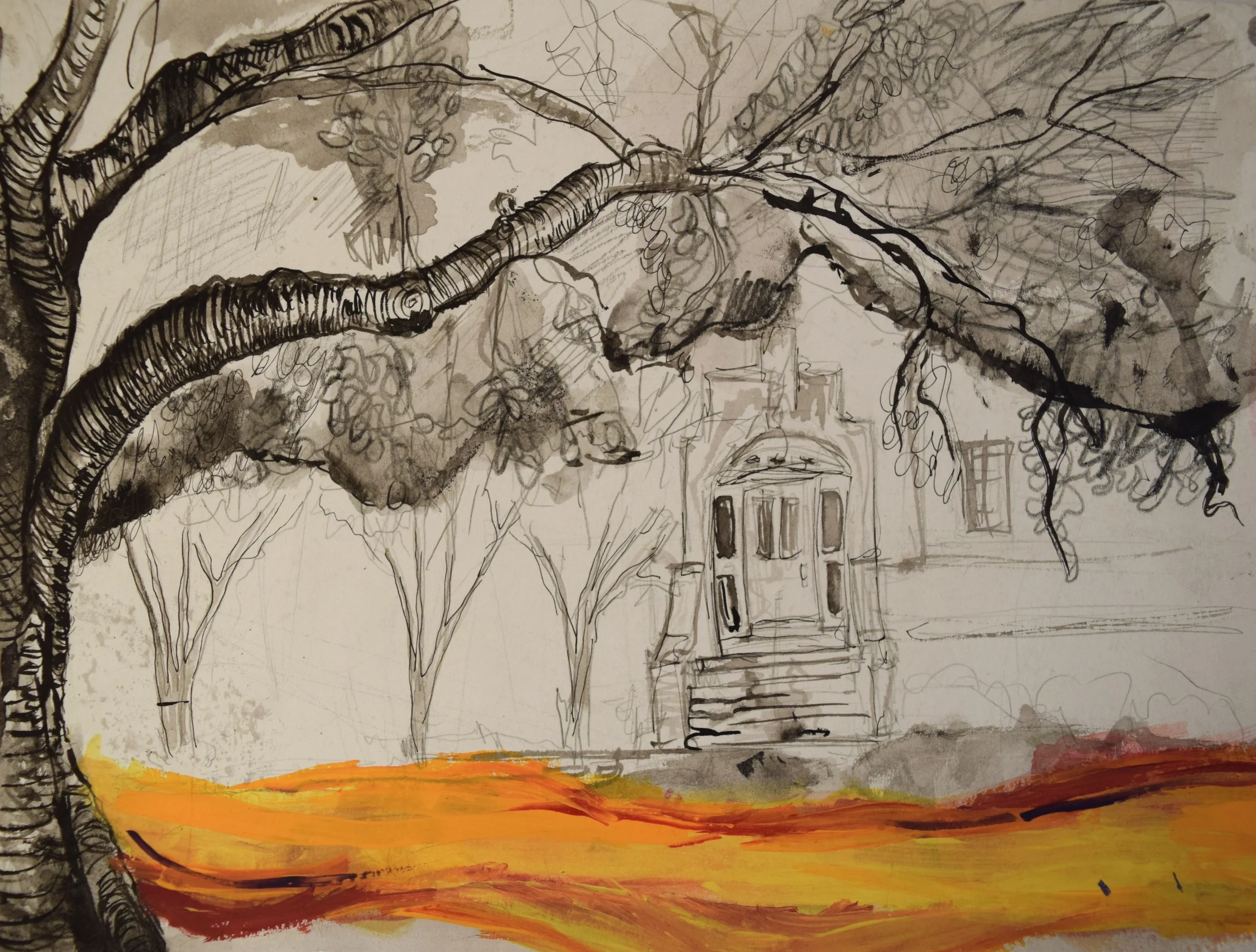 Tallahassee Triptych/ Panel 3-- 9x12"
