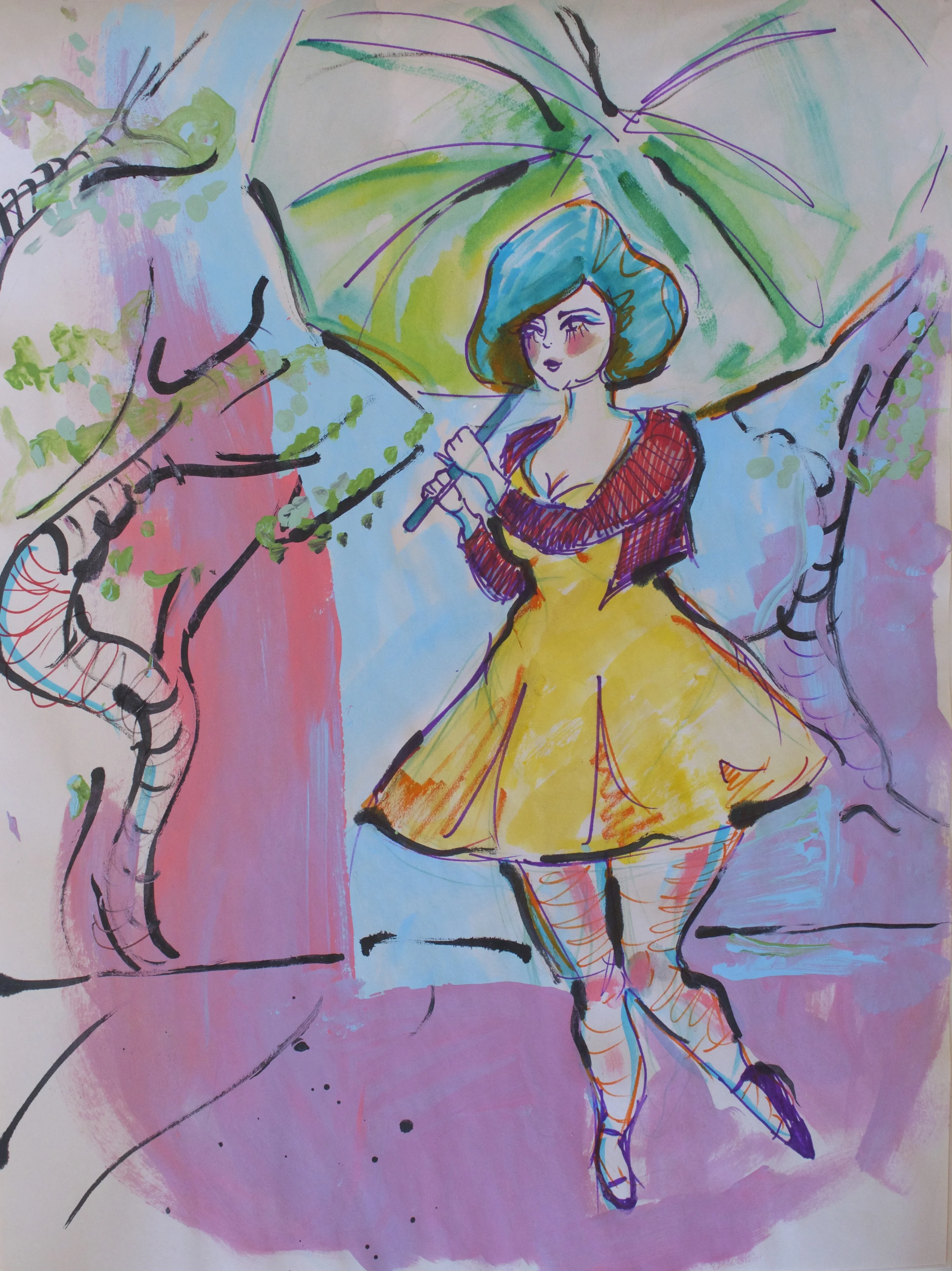 Park/ Mixed Media on News Print/ 18x24"/ January 2015
