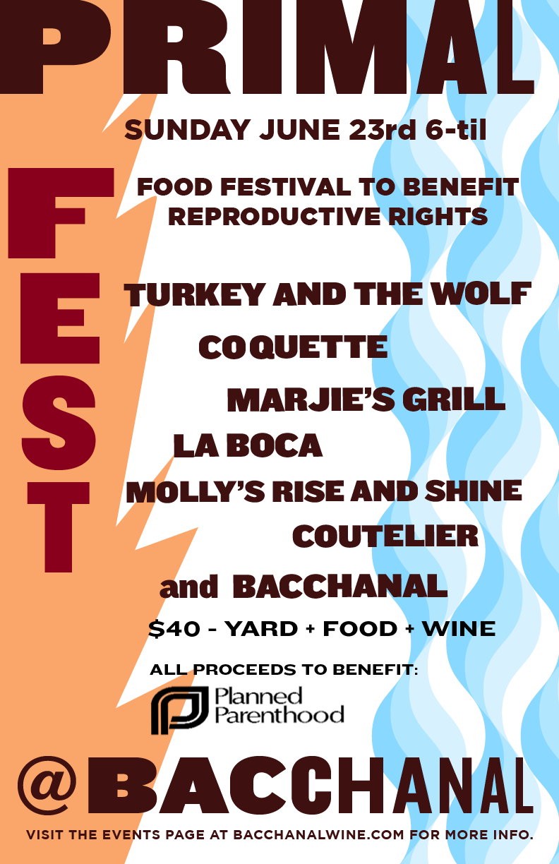 We’re kicking off Primal Night series, Summer 2019 with a HUGE food fest. Tickets will get you serious plates from some heavy hitters and industry friends. All proceeds to benefit the Gulf Coast Planned Parenthood chapter.