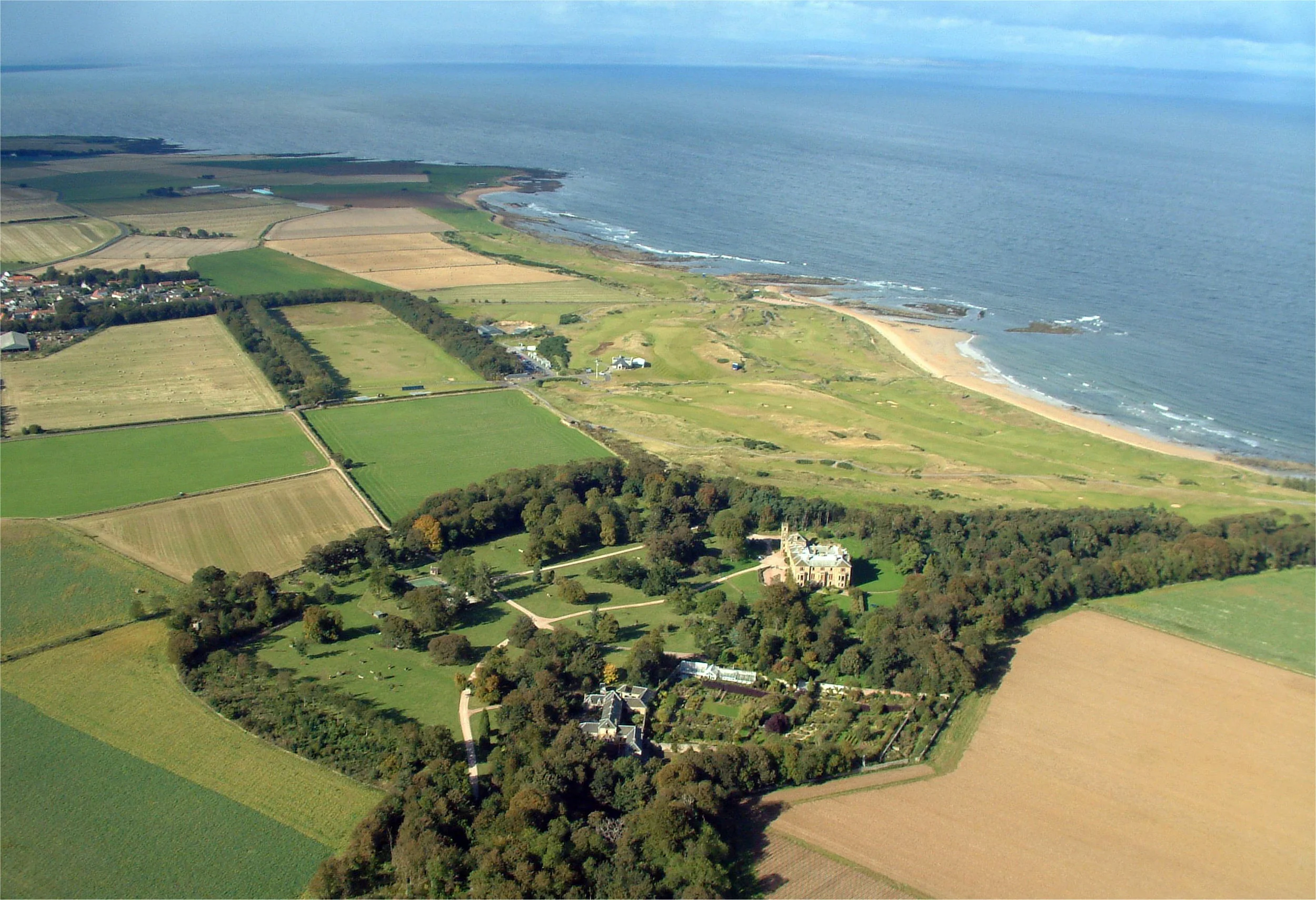 The Cambo Estate with Kingsbarns links along the beach and Kingsbarns distillery. Photo courtesy of Sir Peter Erskine