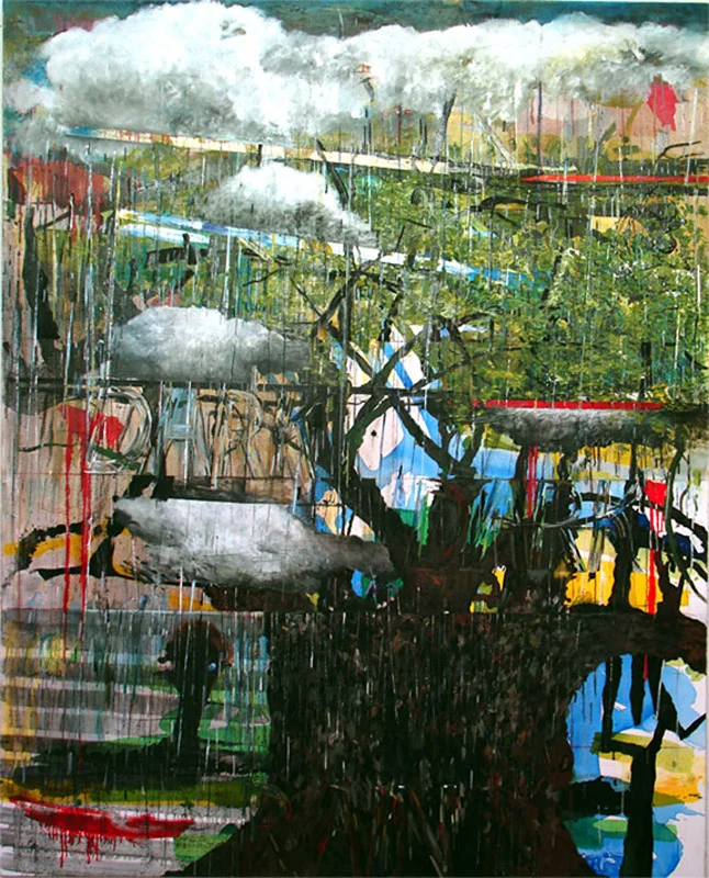 Dark Dark Rain 78" x 63"