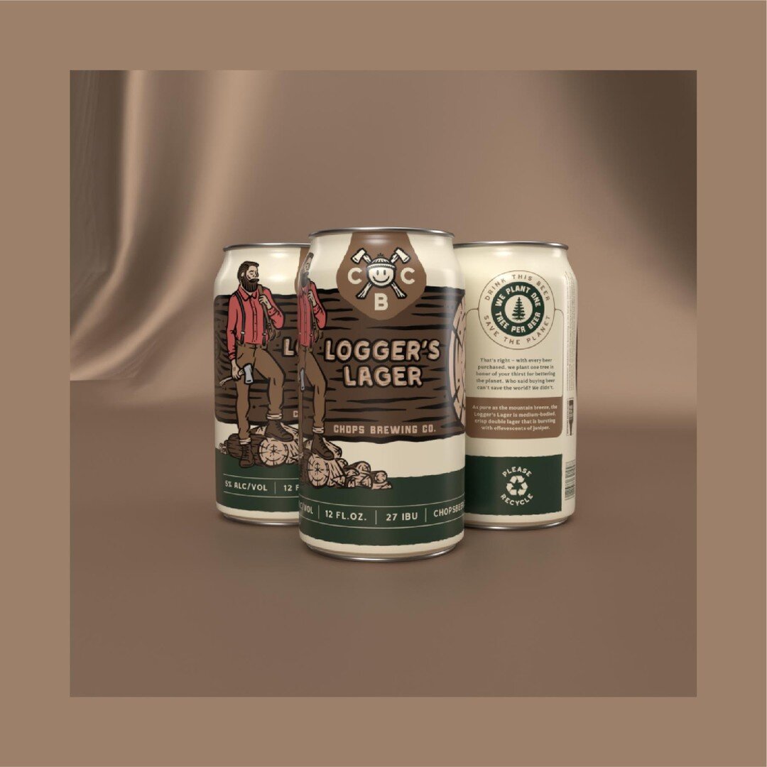 I've always wanted to design a beer brand and packaging, but I recently noticed that my portfolio has nothing to directly reflect that. So here we go!

I've created this here beer brand, aptly named Logger's Lager by Chops Brewing Company. This is mo