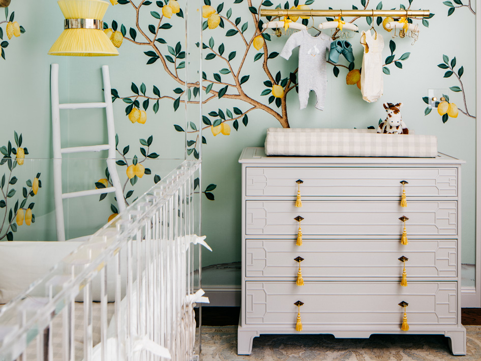 Dresser+revitalized+with+grey+lacquer,+custom+drawer+pulls+and+lemon+yellow+tassles.jpeg