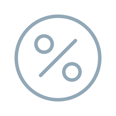 Icon representing trade pricing for interior designers