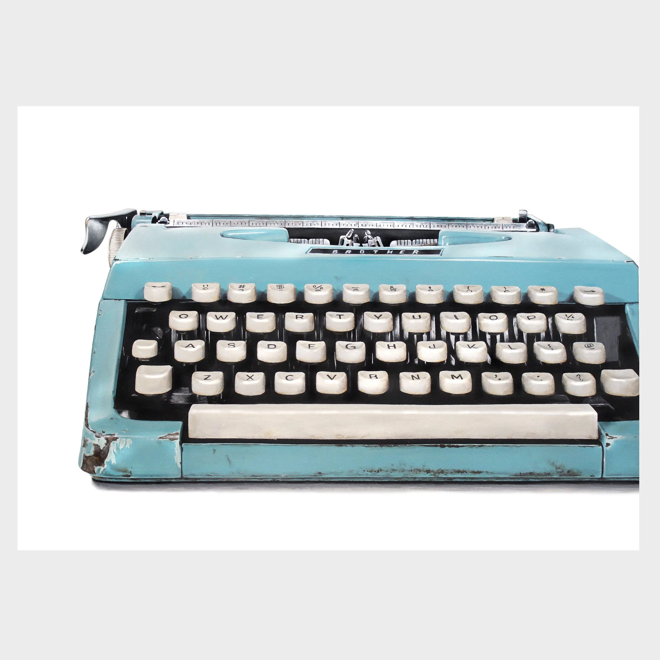 "Blue Typewriter" Print