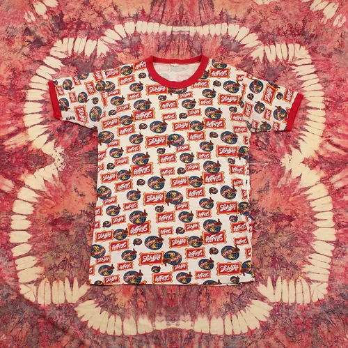 Schlitz Vintage Ringer T-Shirt // 60's 70's Allover Print