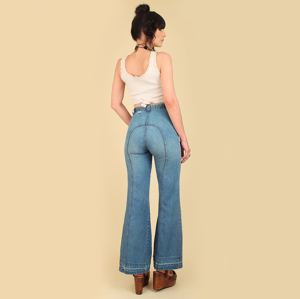 Vintage 70's DITTOS Jeans // High Waisted Waist Faded Distressed