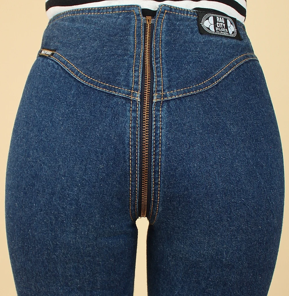 Vintage 80's Zip Around Jeans Rag City Blues Los Angeles Zipper Jeans 80s 1980s Hellhound Vintage Hellhoundvintage street style fashion clothing clothes