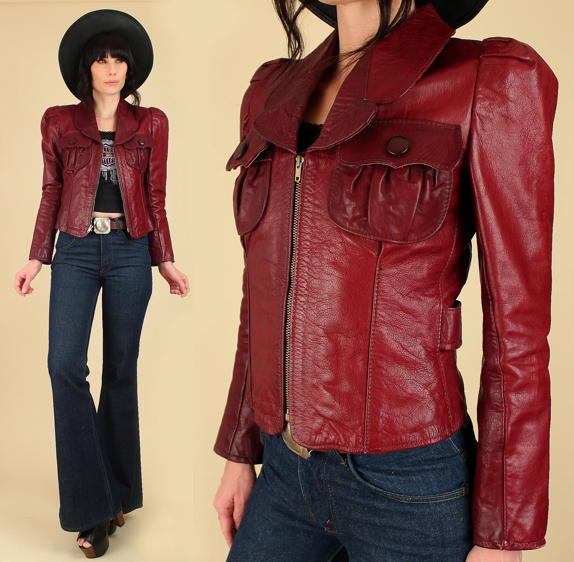 vintage gandalf the wizard of detroit leather jacket hellhound vintage hellhoundvintage 70s 1970s fitted rare los angeles vintage clothing store fashion style shop hippie rock n roll rock and roll