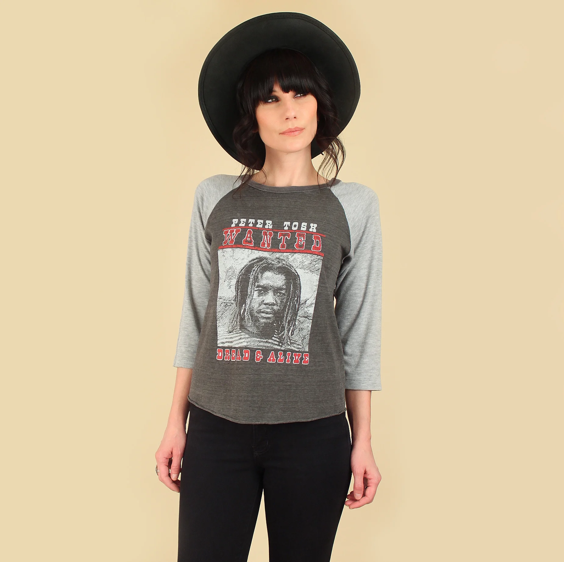 #Hellhoundvintage HHVSecretStash vintage peter tosh t-shirt tee raglan wanted dread and alive concert tour 80s 1980s hellhound vintage hellhoundvintage los angeles clothing clothes store shop shopping