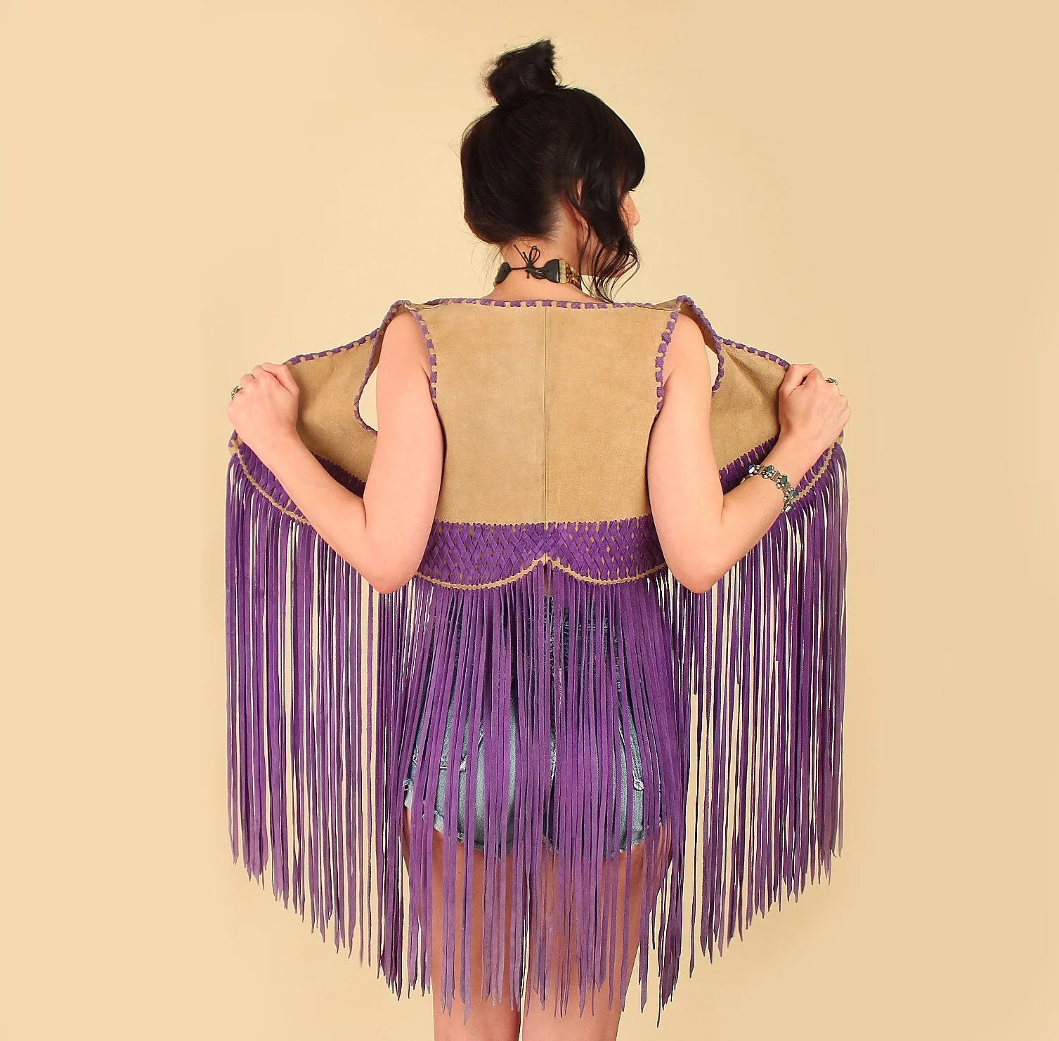 vintage hippie clothing clothes womens vintage clothing hippy woodstock suede fringe vest hellhoundvintage hellhound vintage rare true authentic best vintage clothing stores los angeles california