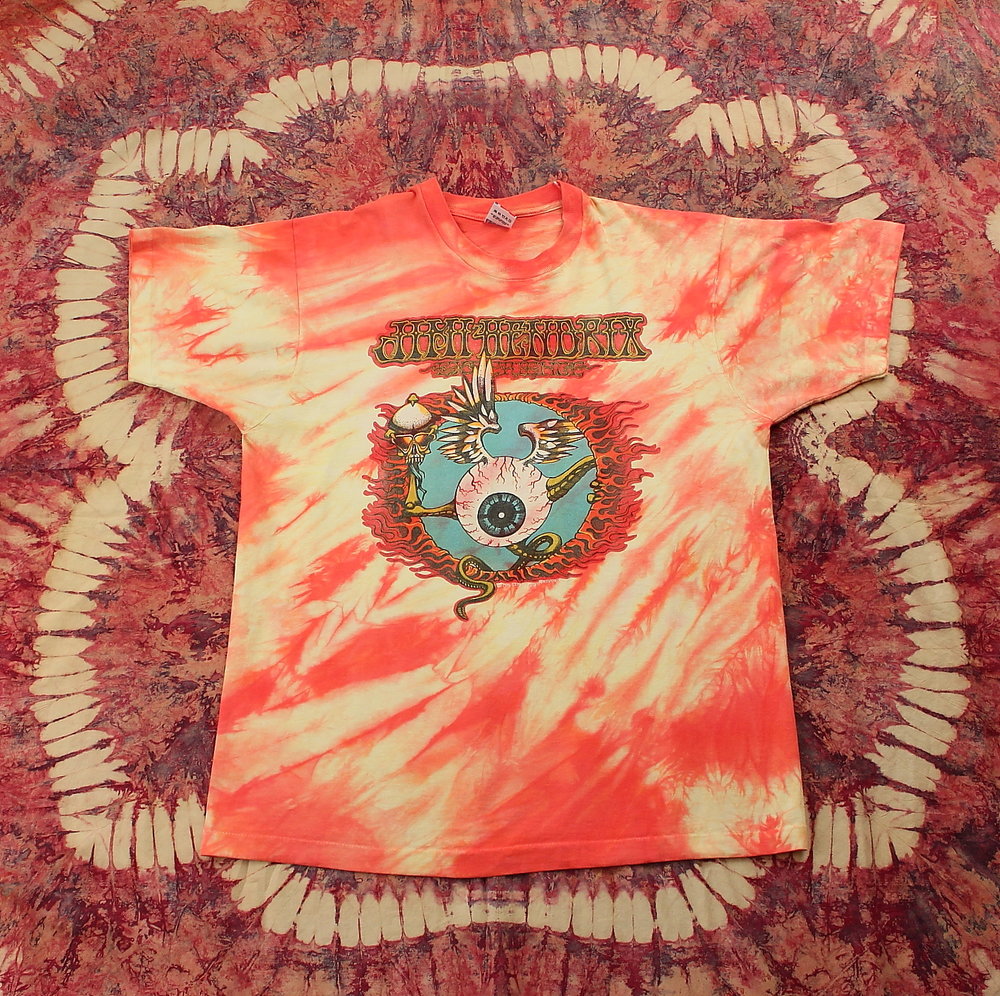 Jimi Hendrix Vintage T-Shirt // The Flying Eyeball // Allover Tie 