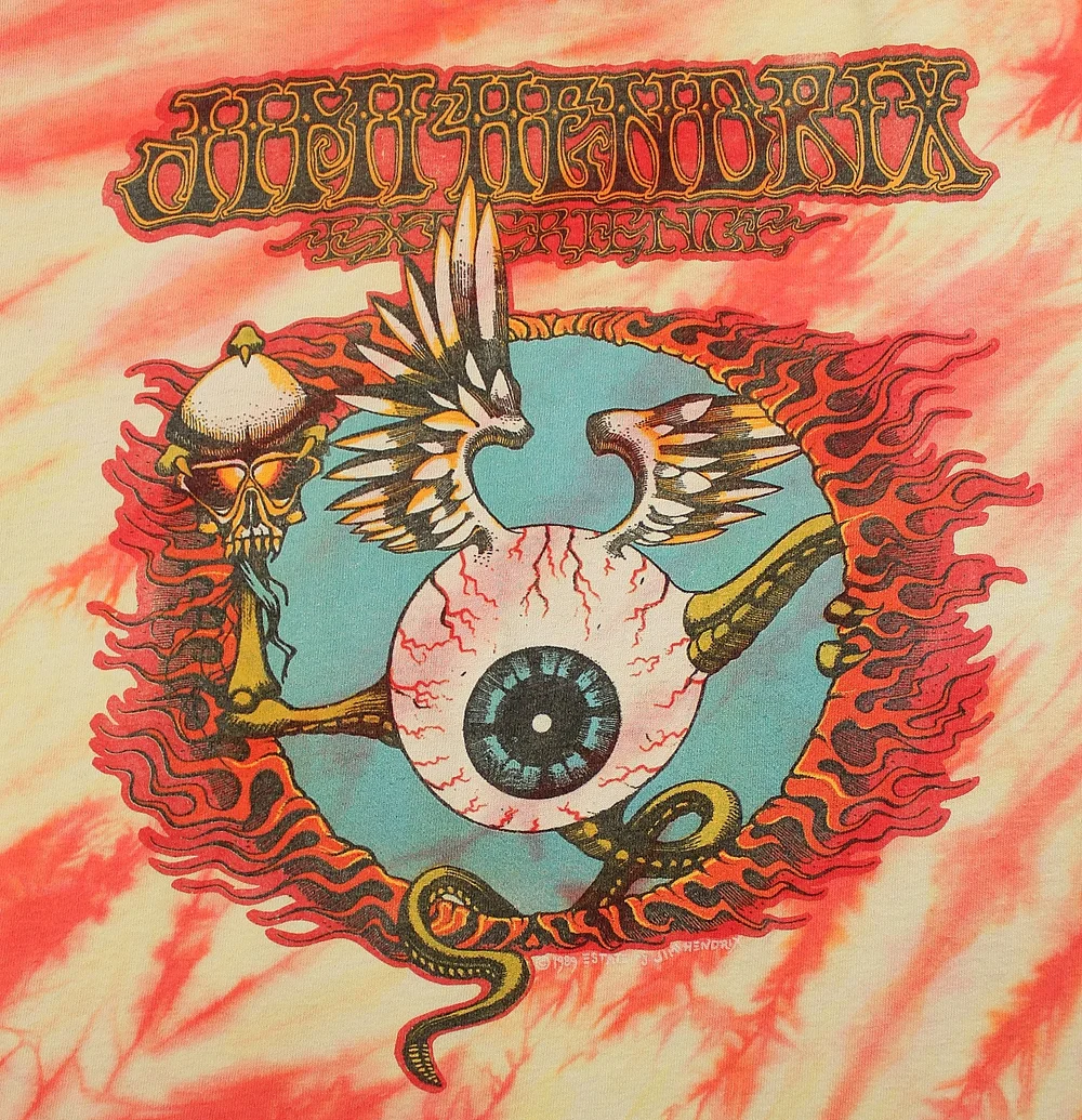 Jimi Hendrix Vintage T-Shirt // The Flying Eyeball // Allover Tie 