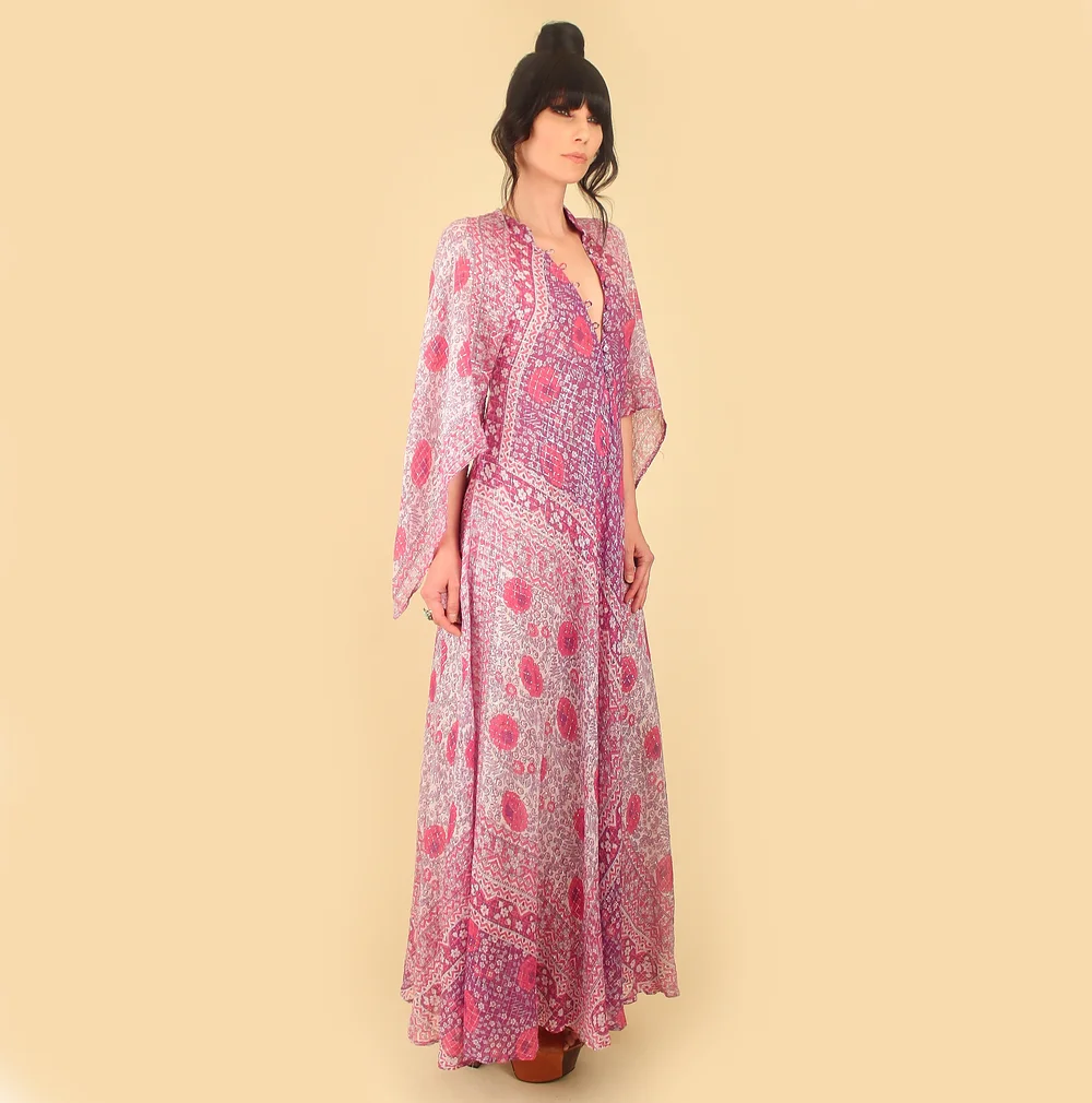 white christmas dresses SALE One of A Kind Hand Block Printed Gauzy Indian Cotton Dress by 
