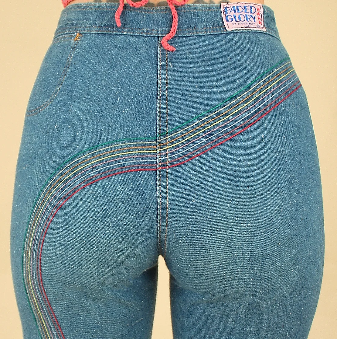 rainbow embroidered jeans