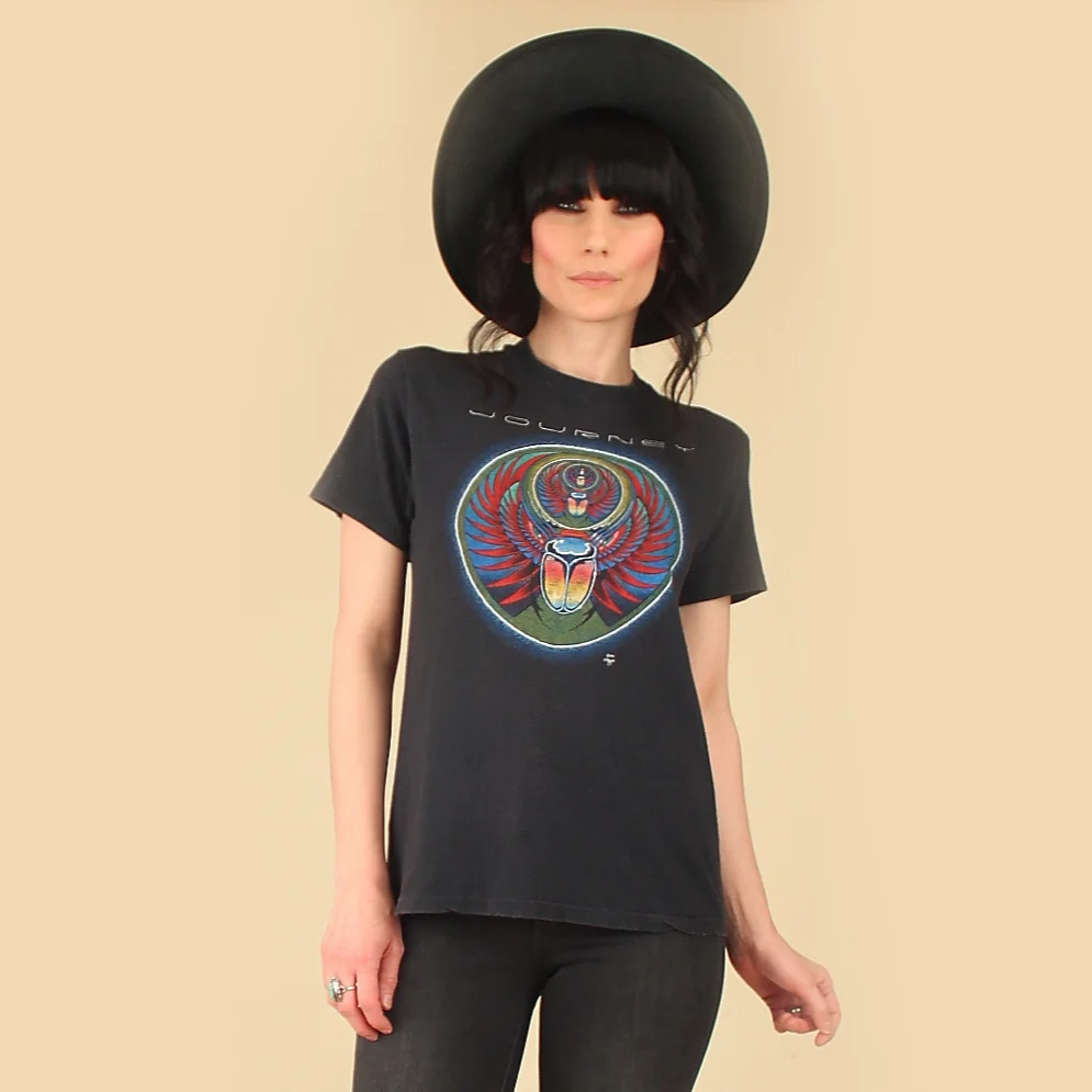 authentic true vintage journey stanley mouse graphic artwork print tour t shirt t-shirt tshirt t shirts tshirts t-shirts tee band tour concert 80s 1980s hellhound vintage hellhoundvintage