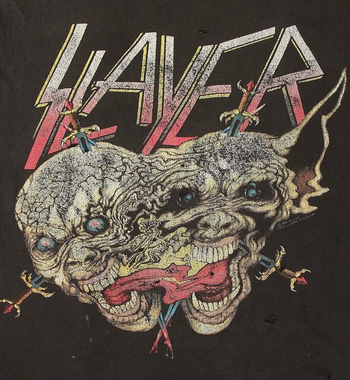 THRASHED Vintage 90s SLAYER T Shirt // Clash of the Titans 