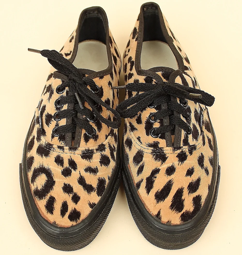 Vintage Velour Leopard Print VANS Shoes // Made in USA — Hellhound  