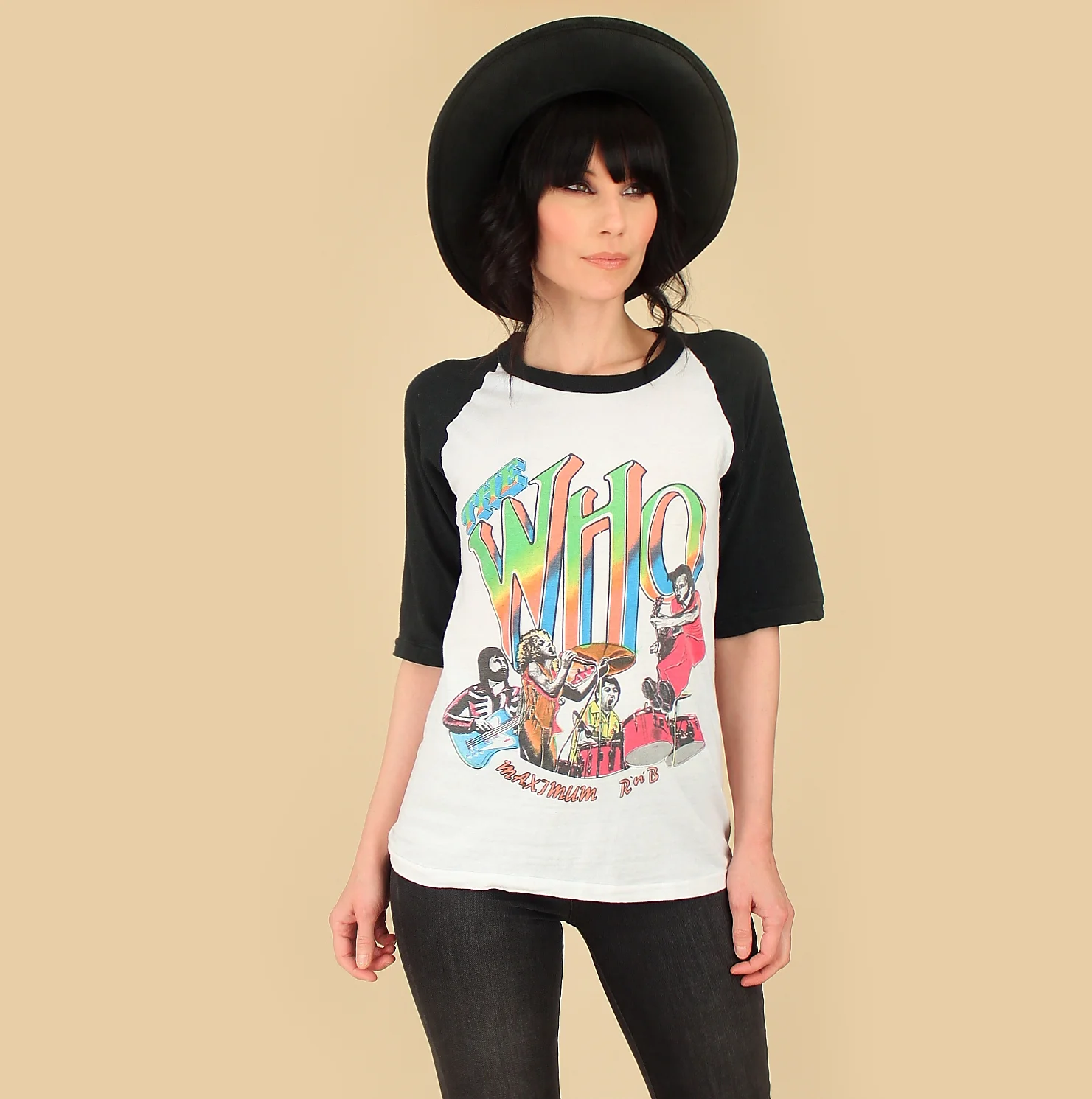 authentic true vintage the who band t shirt t-shirt tshirt t shirts tshirts t-shirts maximum r n b tour concert promo 80s 1980s hellhound vintage hellhoundvintage