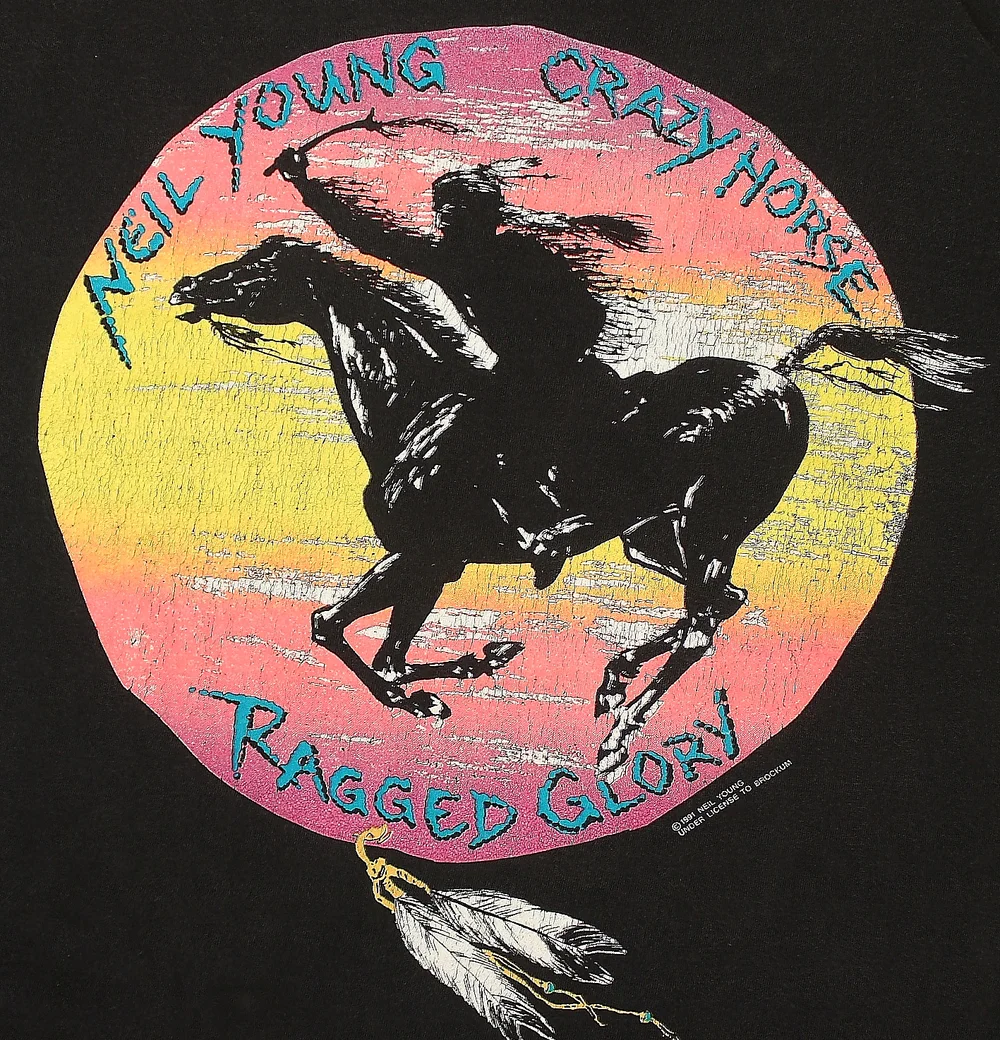 Vintage 90s Neil Young Crazy Horse T Shirt // 1991 Ragged Glory 