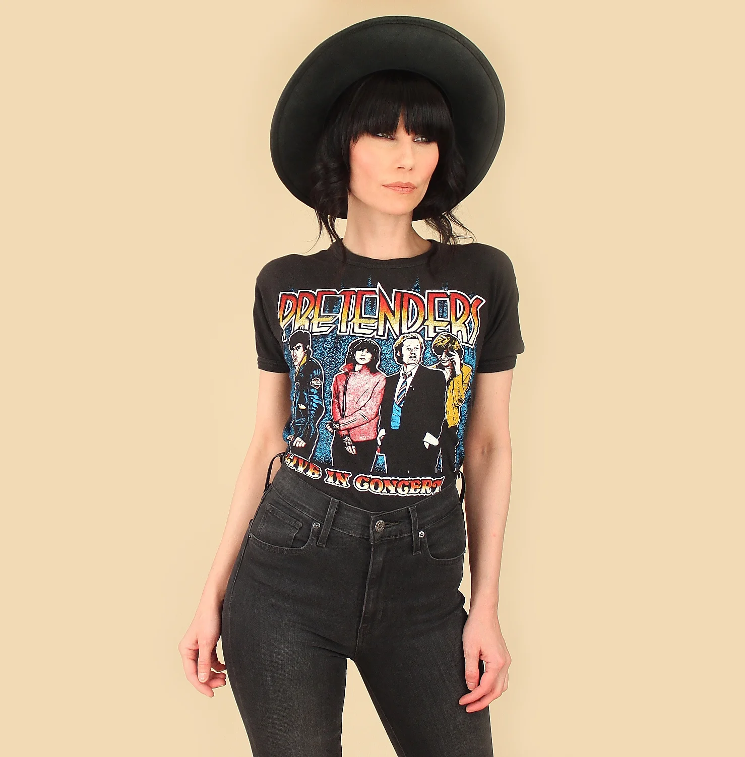 the pretenders punk new wave Authentic Vintage T-shirts True Vintage T Shirts Tshirts Tshirt T-shirt t shirt hellhound vintage hellhoundvintage rock womens rare